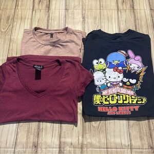 Bundle of 3 Tees | Sanrio My Hero Academia x Hello Kitty, Wet Seal | Size M